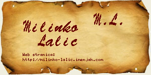 Milinko Lalić vizit kartica